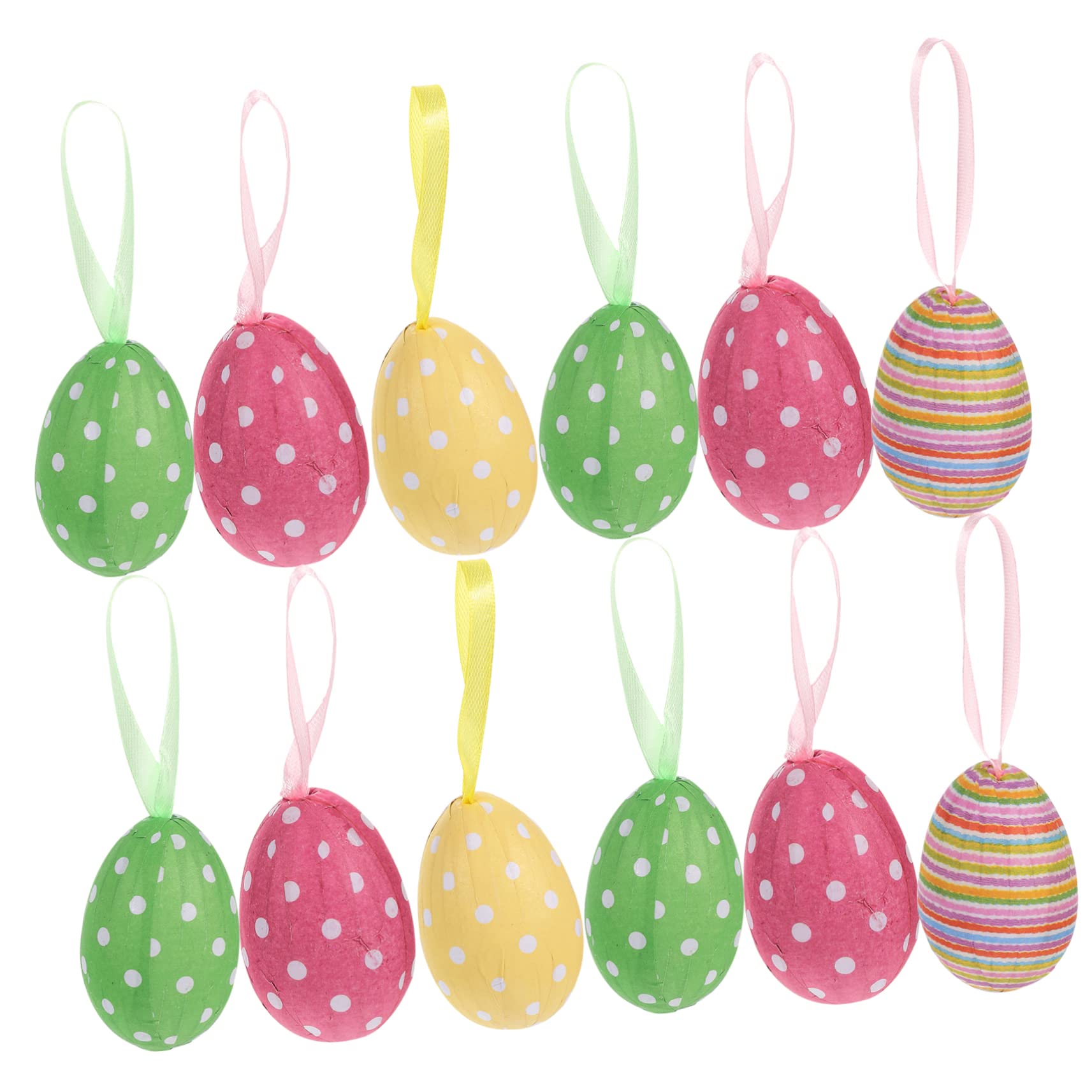ABOOFAN 96 STK Schaumstoff-Ei-Anhänger Osterei-Baumschmuck Frühlingsdekorationen Easter Egg Decoration Ostern tischdeko Ornament Ostern einzigartiges Osterei-Dekorationen