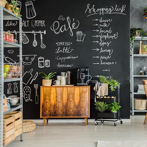 Miniatura 5 de Rollo de papel de pizarra extra grande para despegar y pegar (+ 5 tizas), pintura de tiza, papel de contacto, pizarra