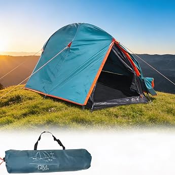 Tent 2 Person Waterproof Lightweight Small Pack Size Tunnel Tent Double Walled Camping Outdoor Awning Entrance with Insect Protection