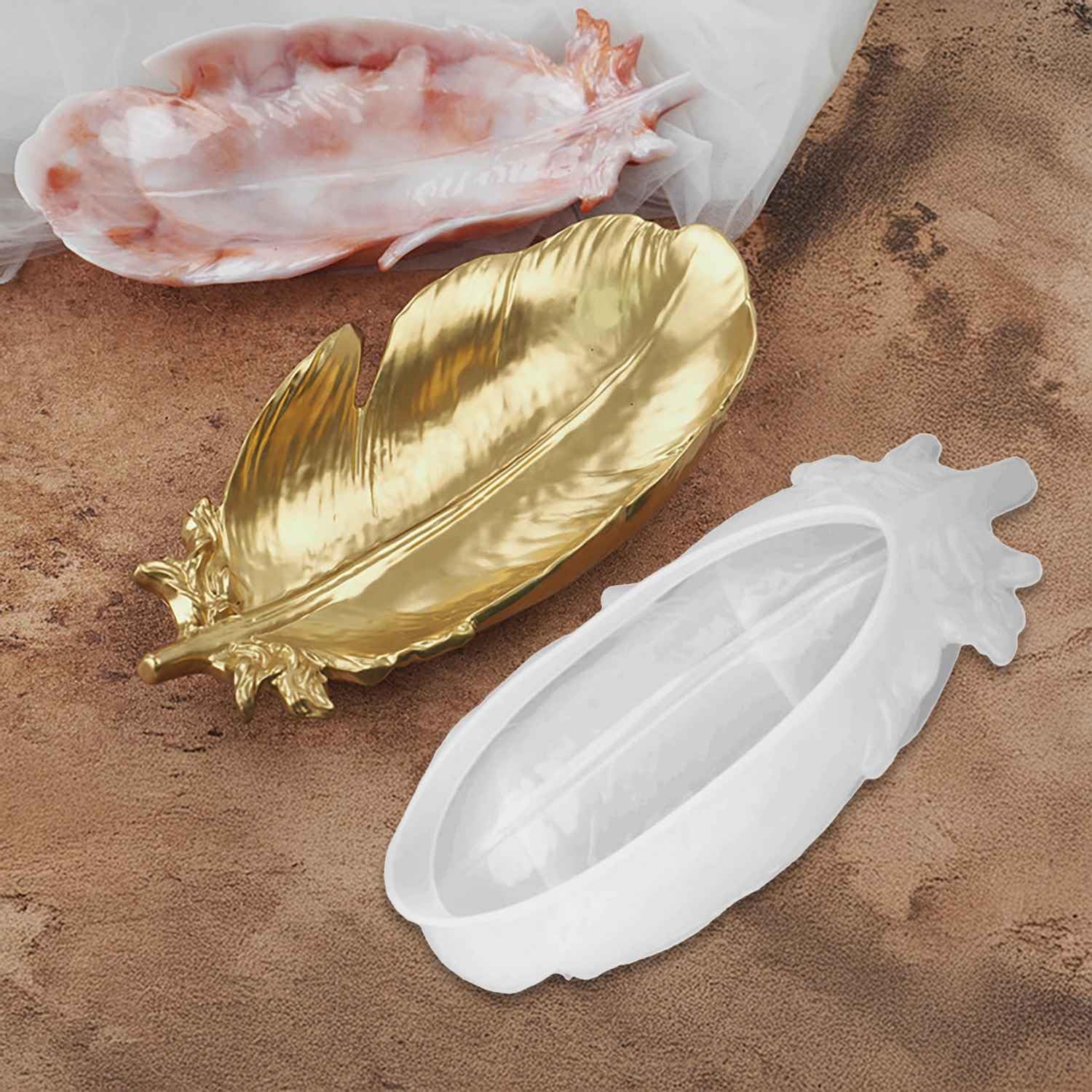 Silicone Feather Design Plate Mould 245x110x48mm JSM131 | Resin & Clay Compatible, Easy Demoulding, Reusable Mould, DIY Jewellery & Crafts, Non-Stick Surface-image-9
