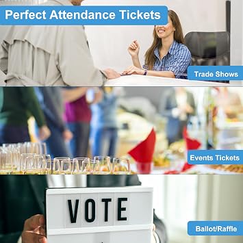 L LIKED 2000 Blue Raffle Tickets with Perforations and Consecutive Numbers,Single Ticket Roll for Events, Carnivals, Door Prizes & Drinks