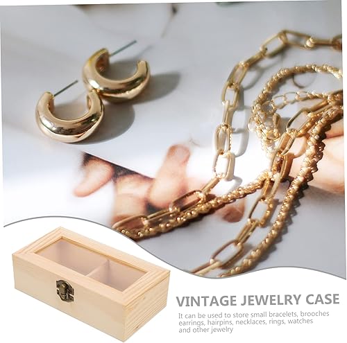 Miniatura 2 de IMIKEYA Caja de almacenamiento de madera caja de almacenamiento vintage bolsa de té titular de la bolsa de té contenedores de almacenamiento de