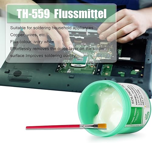 Miniatura 3 de Flujo de soldadura TH-559, pasta de fundente de colofonia sin limpieza, flujo de soldadura sin plomo, 3.53 oz/botella, para teléfono, IC, PCB, BGA