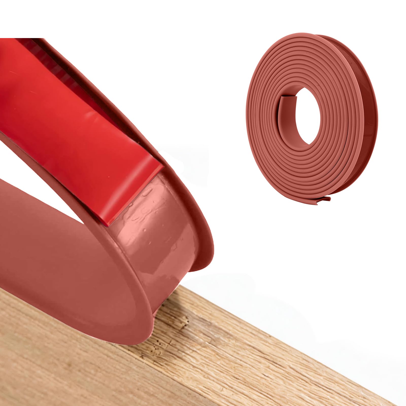 5m×30mm U-Shape Flexible Furniture Edge Banding, Self Adhesive TPE Edging Tape, Flexible Edge Protector, Veneer Edging Strip, DIY Furniture Edge Trim for Table Cabinets Shelves Restoration, Red