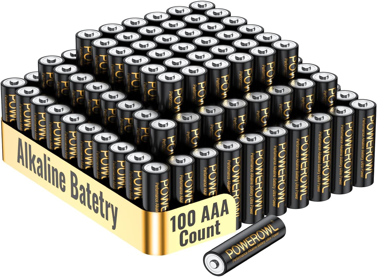 High-Capacity Alkaline AAA Batteries 100 Pack, 1.5v Long Lasting Triple A Battery, 10-Year Shelf Life