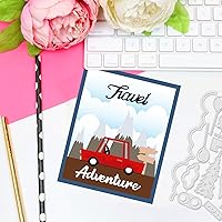 Vista 4 de INFUNLY 2 troqueles de metal para bolsas de viaje, troquelados de metal para hacer tarjetas, troqueladores de globos, letreros de texto troquelados