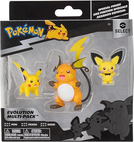 Miniatura 2 de Pokémon Select Evolution - Paquete de 3 figuras de batalla de Pichu y Pikachu de 2 pulgadas y Raichu de 3 pulgadas