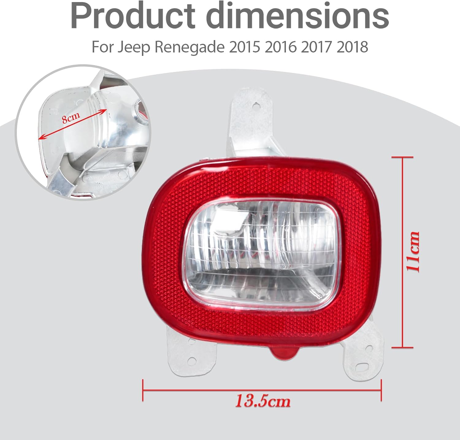 Rear Bumper Reflector Tail Stop Light For Jeep Renegade 2015-2018 Housing Cover 68255513AA 68255514AA Right