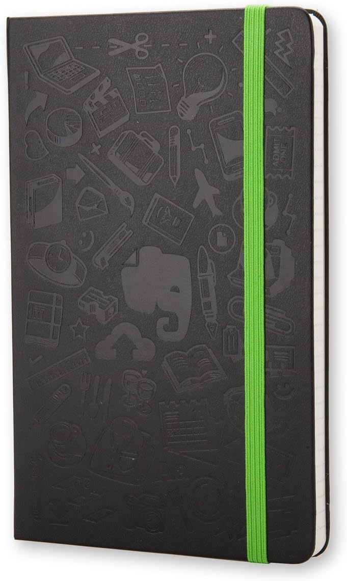 Moleskine Evernote Smart Notebook, Large, Squared, Black, Hard Cover (5 x 8.25)