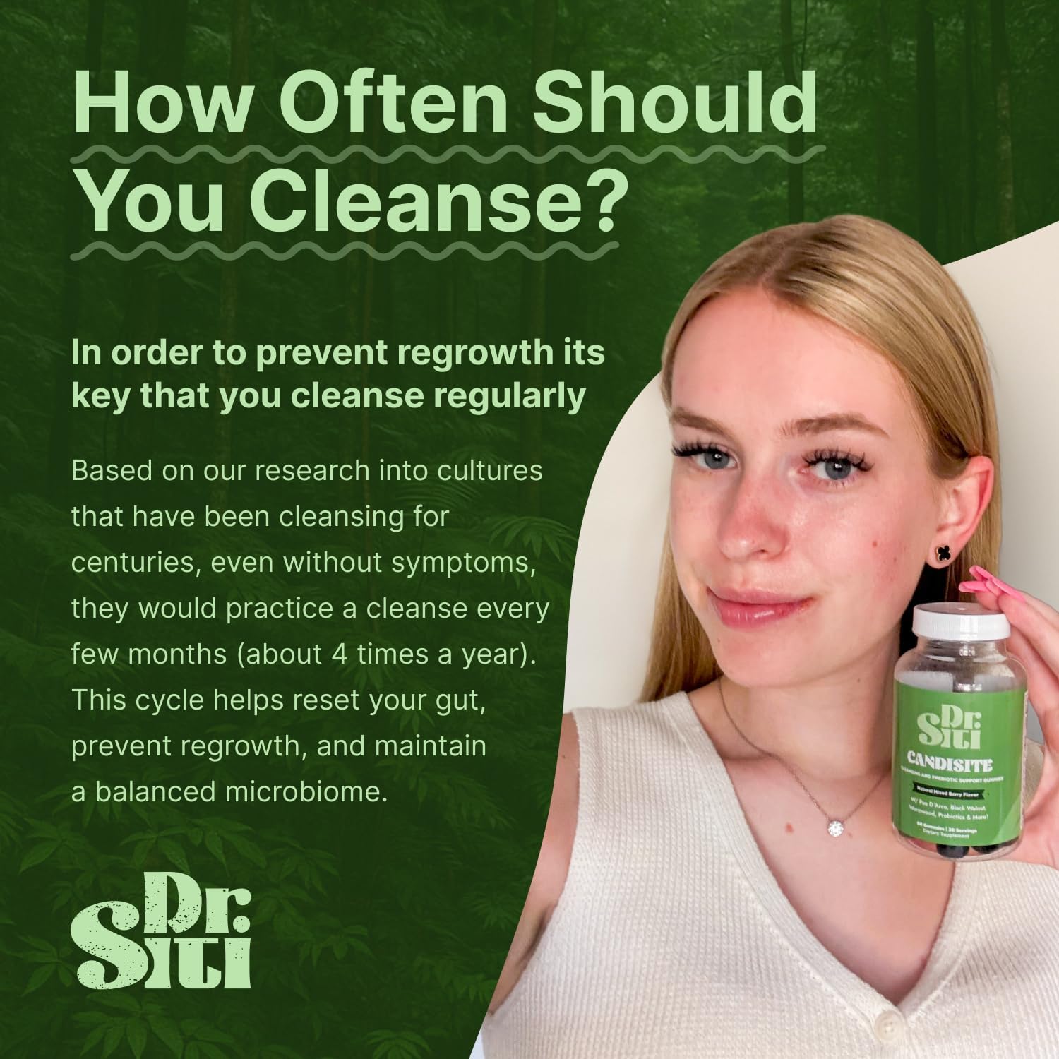 Candisite | Candida Cleanse | 10-in-1 Advanced Formula - Wormwood, Black Walnut, PAU D’Arco | Supports Digestive & Microbial Balance | Candida Support | 60 Gummies - Image 4