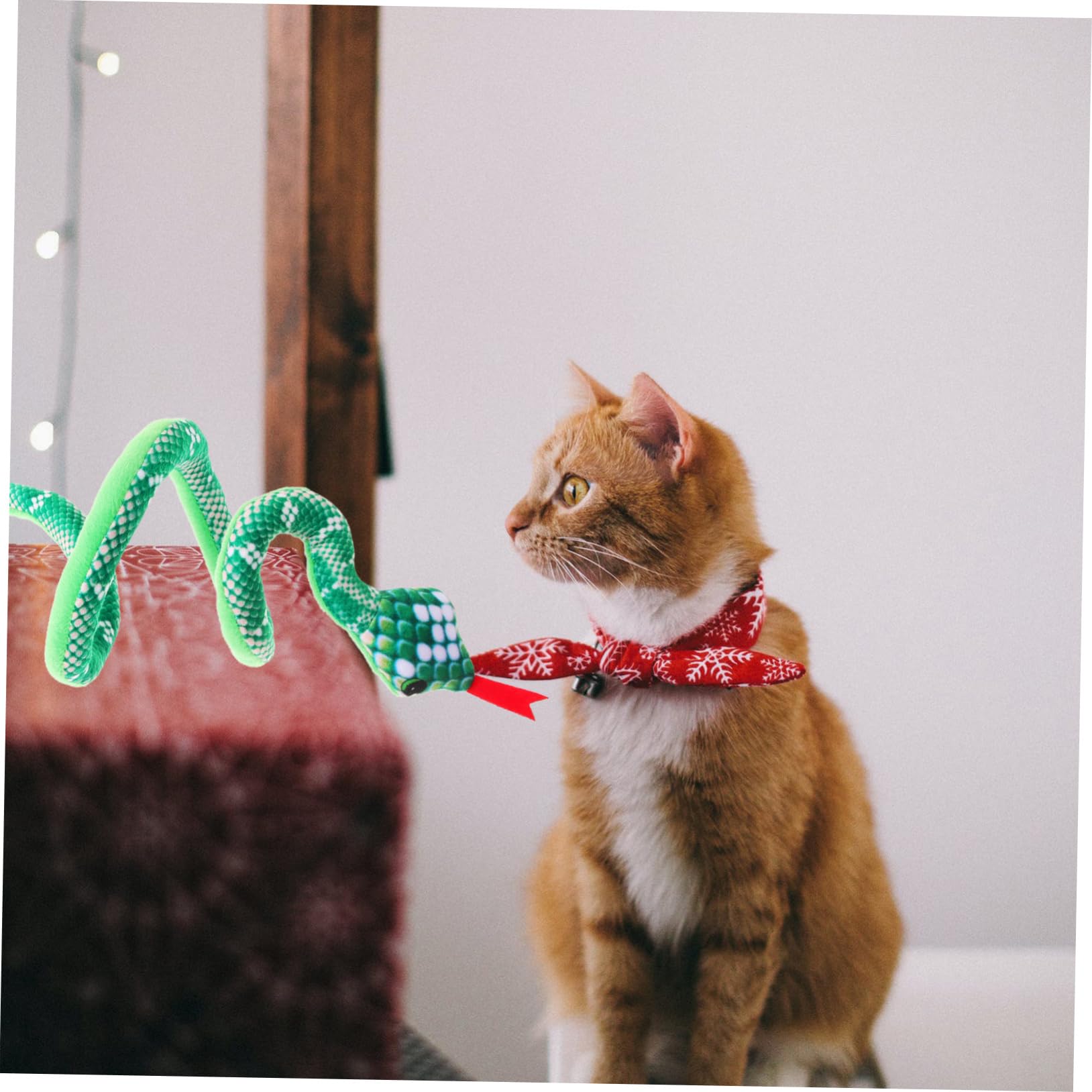 Toyvian Jouet pour Chat Serpent à l'herbe à Chat en Peluche Vert Clair | Jouets pour Chats Serpent, Petits Jouets pour Chats, Chaton Intérieur, pour Chats Intérieur, Fête Halloween