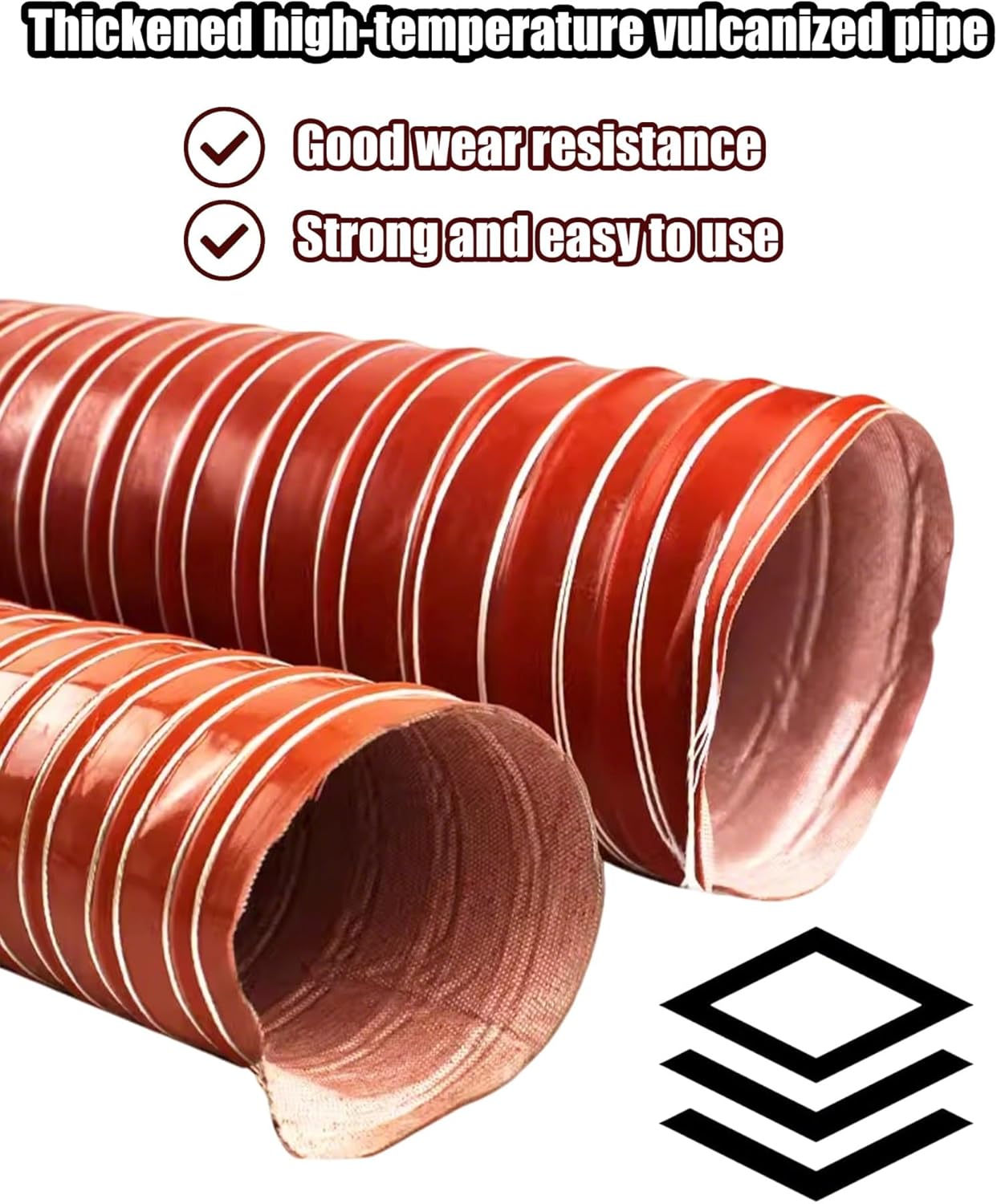 Silicone Ducting Hose - Steel Wire Flexible Duct, Red High Temperature Fire Retardant Fiberglass Vent Hose(4.53in/11.5cm,39.37in/100cm)