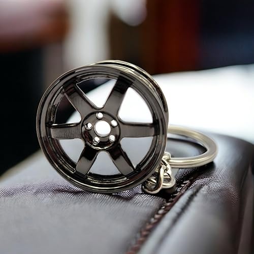 Miniatura 2 de GTRotors TE37 réplica de llaveros de rueda miniatura para entusiastas de los automóviles