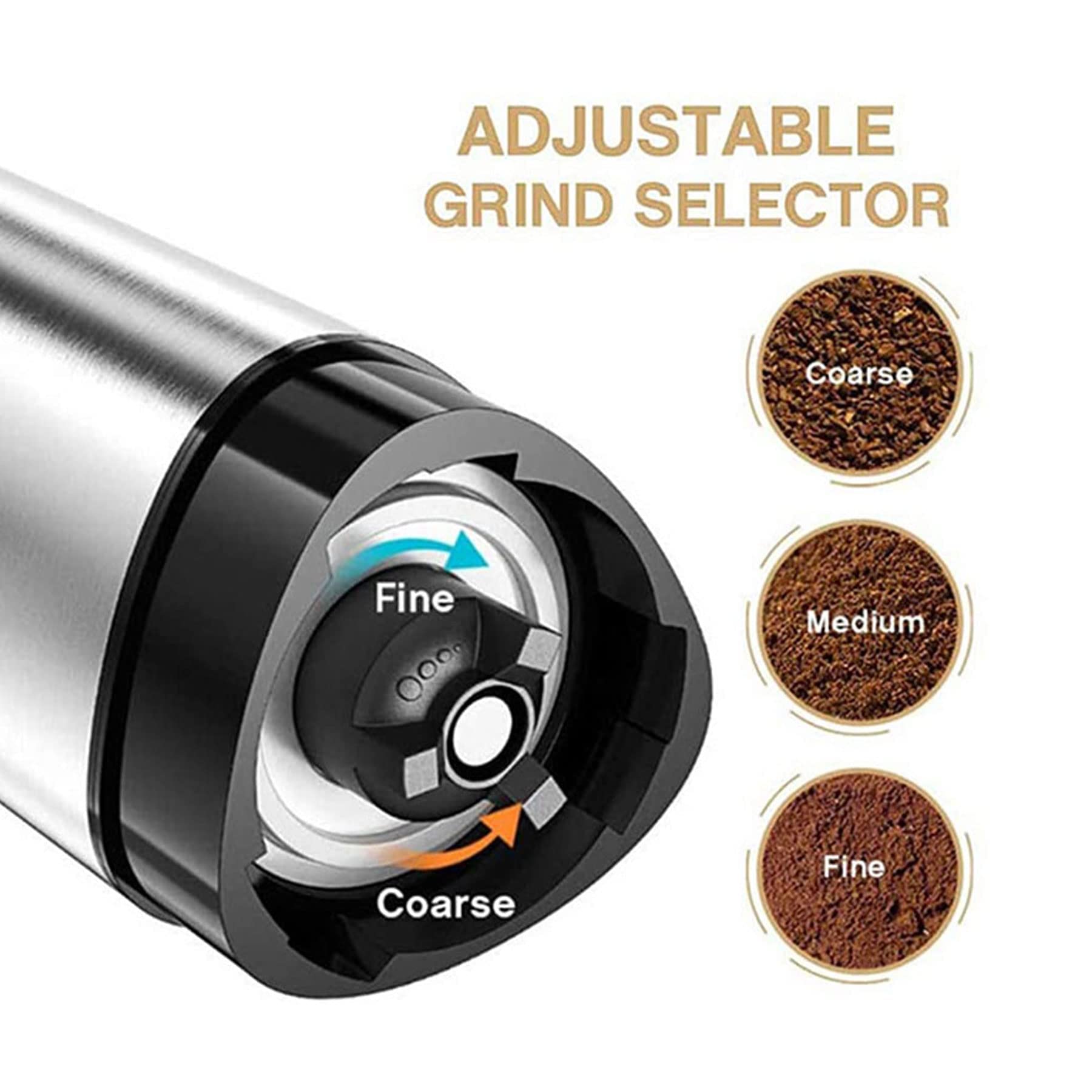 Multifunktionale manuelle Kaffeemühle mit verstellbarem Keramikmahlwerk, abnehmbare Edelstahl-Dreieck-Handkurbel-Kaffeemühle für Zuhause, Büro, Reisen, Silber