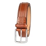 Men’s Leather Dress Belt – Polished Brown, Tan, or Cognac for Work or Formal Wear