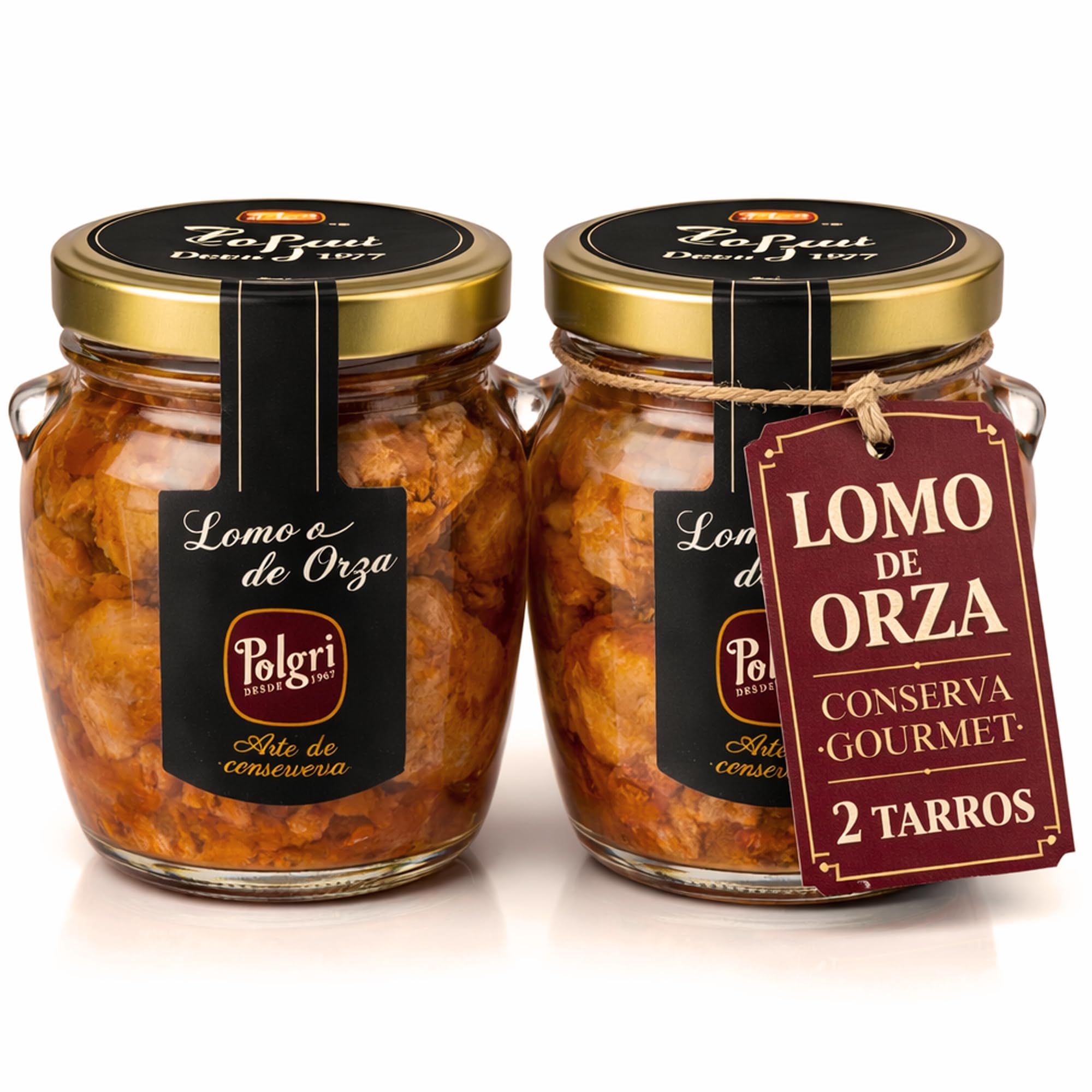 POLGRI Lomo de Orza Lomo Frito Conserva Gourmet Pack 2 Tarros 780 g Receta Artesana Cerdo Listo para Servir