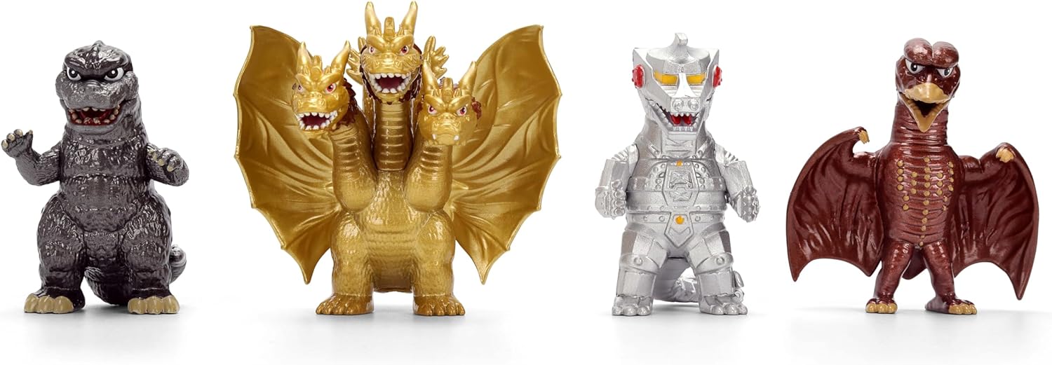 Jada Godzilla Metalfigs 4-Pack Toho Monsters Collectible Figures 2.5-Inch Scale – Godzilla, Mechagodzilla, Ghidorah, Rodan Toys