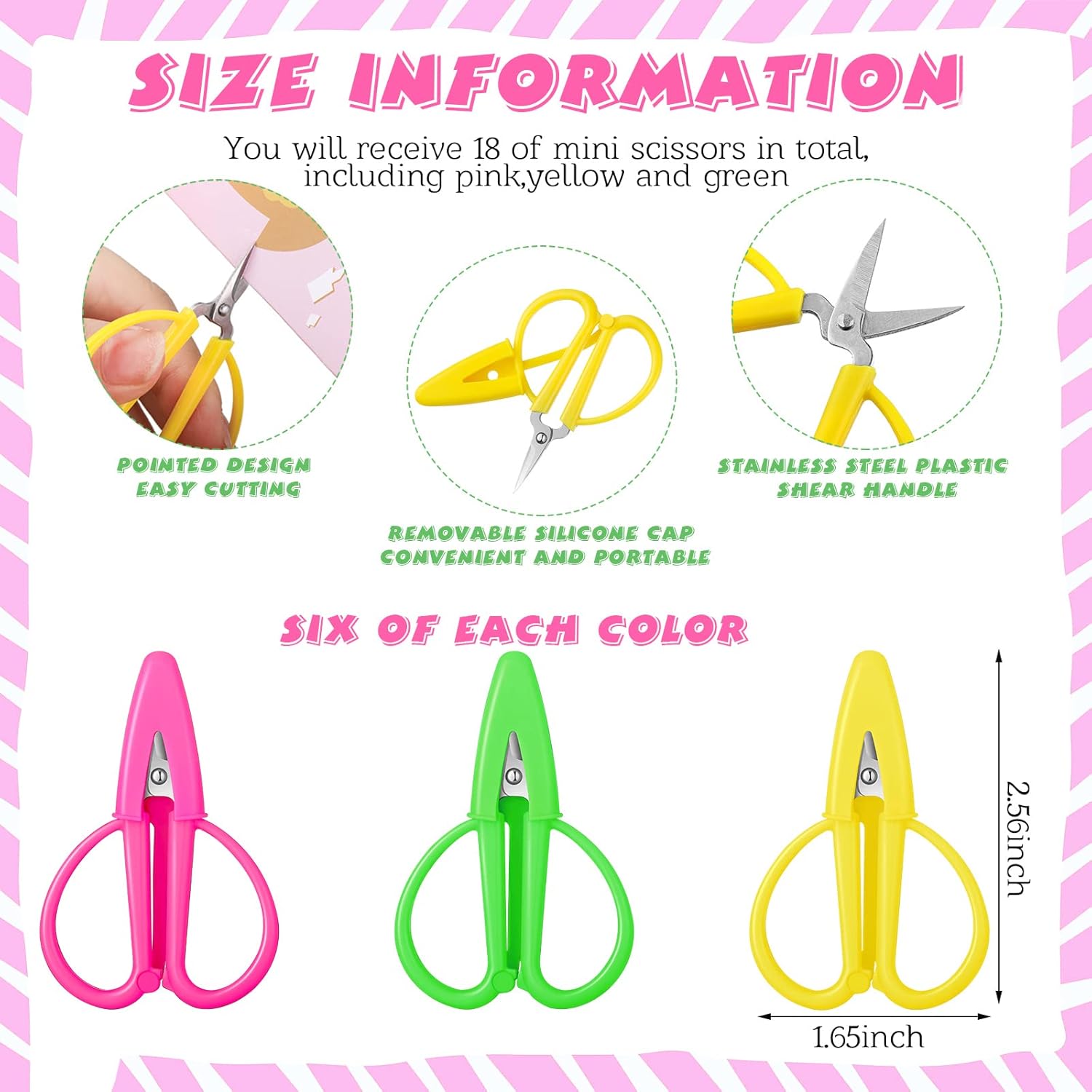 Ferraycle 18 Pcs Mini Scissors Multicolor Tiny Travel Scissors with Cover Portable Detail Sewing Scissor for DIY Embroidery Paper Cutting Sewing Knitting Crafting, 2.56 x 1.65 Inch