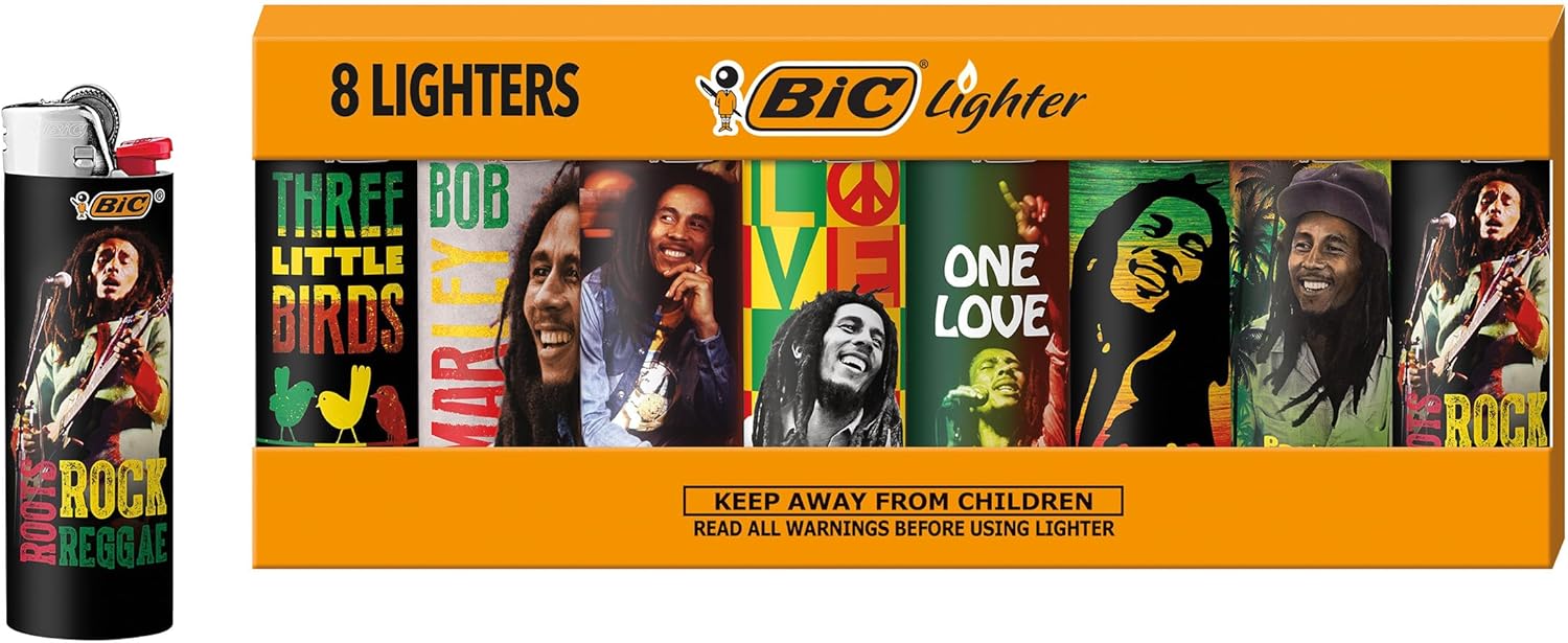 Encendedor BIC Maxi Pocket Edición Bob Marley 8 Unidades