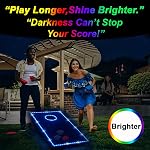2 Emballez les lumières du trou de maïs, 16 Couleurs LED Lumières de bague de trou de maïs avec PVC Tableau et lumières d'Edge, avec télécommande pour la famille Backyard Bean Bag Jeu de trou de maïs, Corn Hole Outdoor Game(4ft × 2ft)
