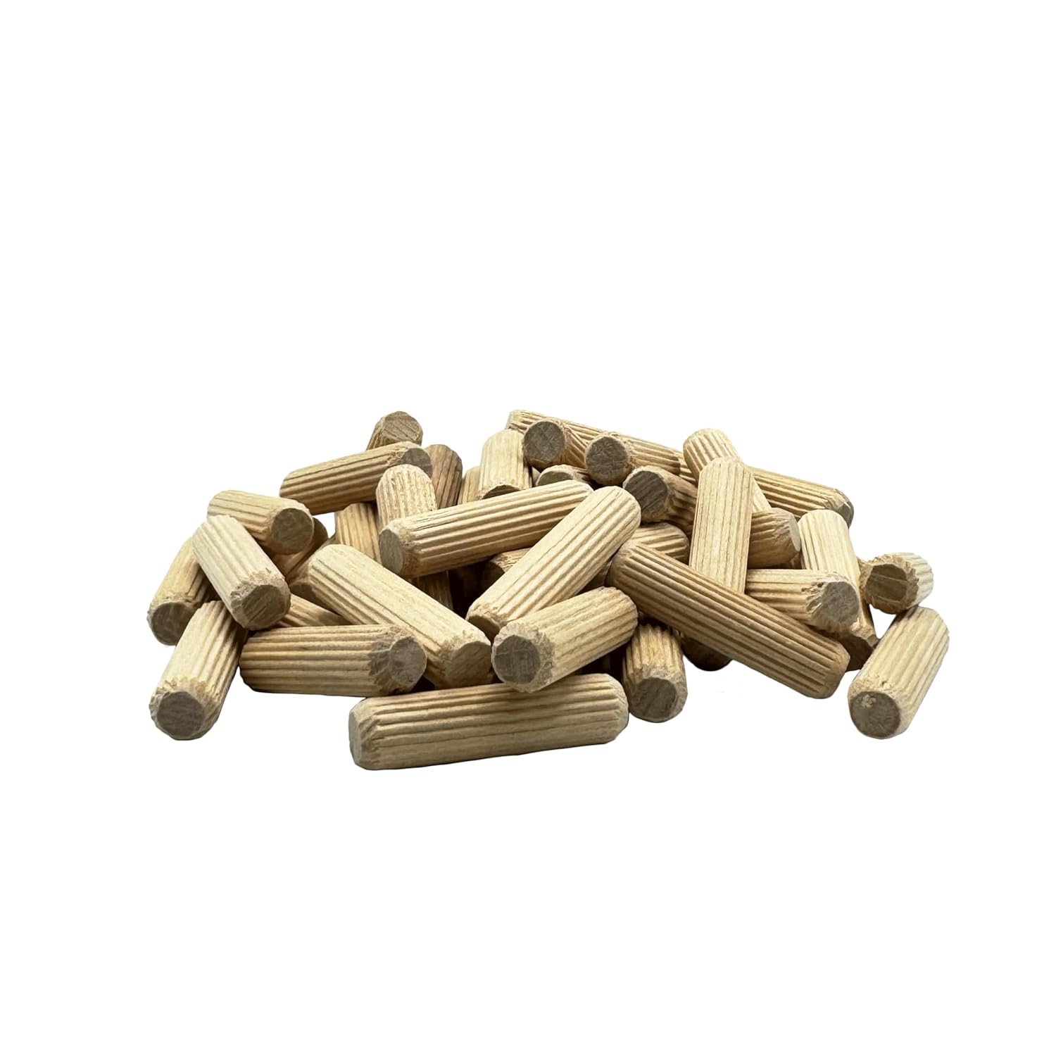 3/8" x 1 1/2" - 300 Pack Wooden Dowel Pins - Kiln Dried, Fluted, and Beveled (3/8" x 1 1/2", 300pk)