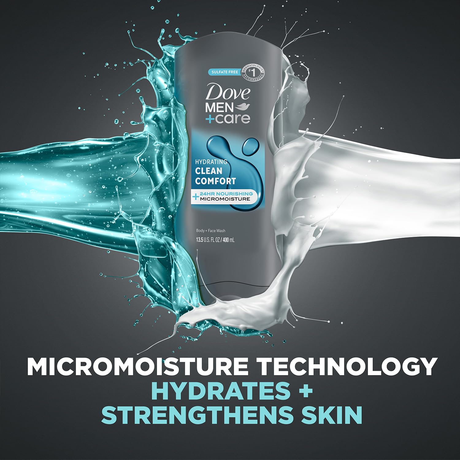 Dove Men+Care Body + Face Wash 2-Pack + Travel-Size Body Wash – Clean Comfort with 24HR Nourishing MicroMoisture, Lemon & Cedarwood Scent