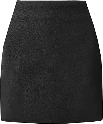 Womens High Waist Wool Fall Winter Mini Pencil Bodycon Skirt