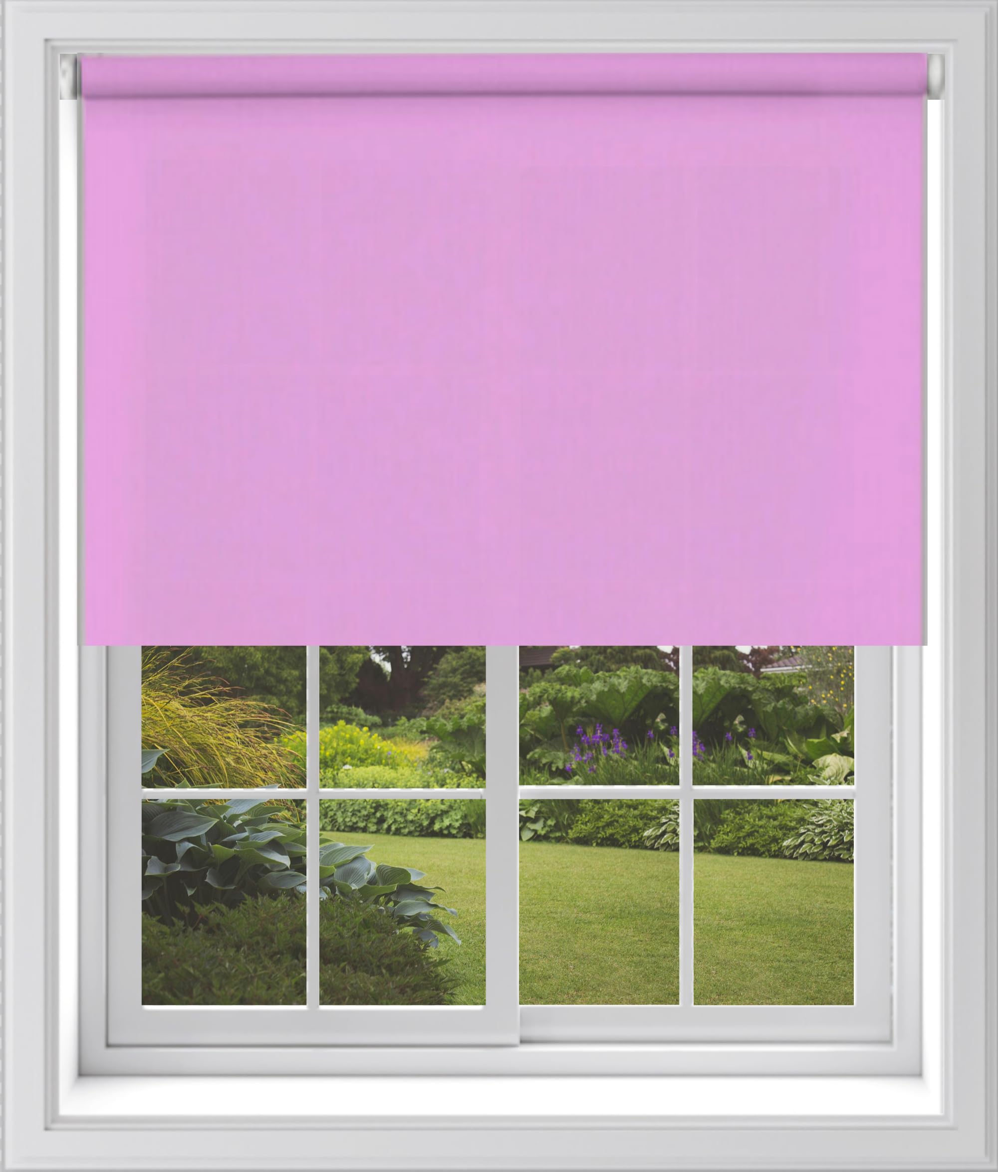 Pink Plain Dim Out Fabric Roller Blind Made To Measure Maximum of 180cm Width All Fitting Included Easy FIt Child Safe — image 1