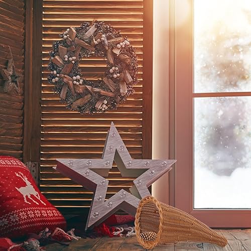 Miniatura 6 de Cornucopia - Canasta de mimbre con cuerno de vid, cesta de otoño, cesta de frutas de Acción de Gracias, cesta de comida para centro de mesa de