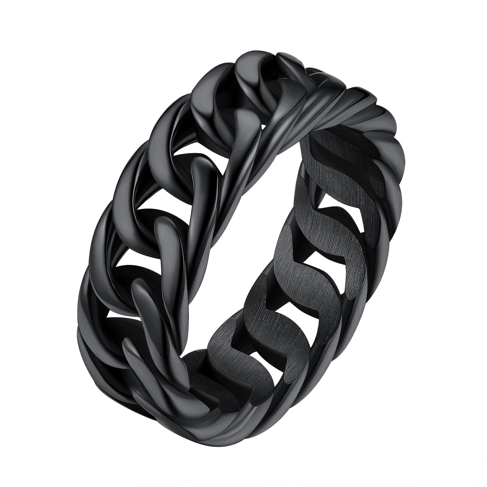 FindChic - Anello Unisex in acciaio inossidabile ipoallergenico, Anello Argento/Oro/Nero, Anello uomo acciao anello donna misura 7-14