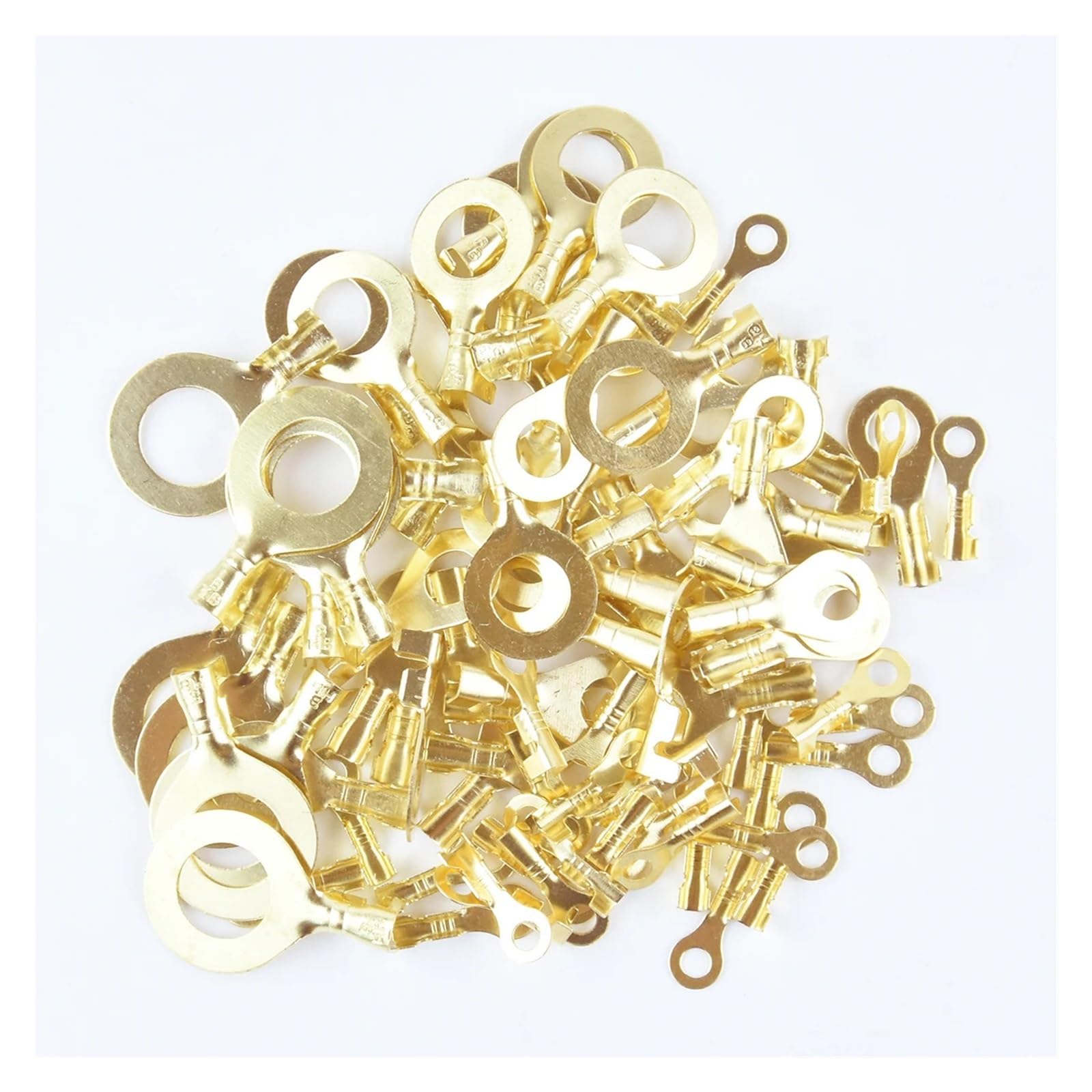 100er-Pack Draht-Crimp-Kupfer-Anschlussklemmenverbinder mit offener Hülse – Nicht isolierte Ringkabelschuh-Crimp-Kabelverbinder(M8)