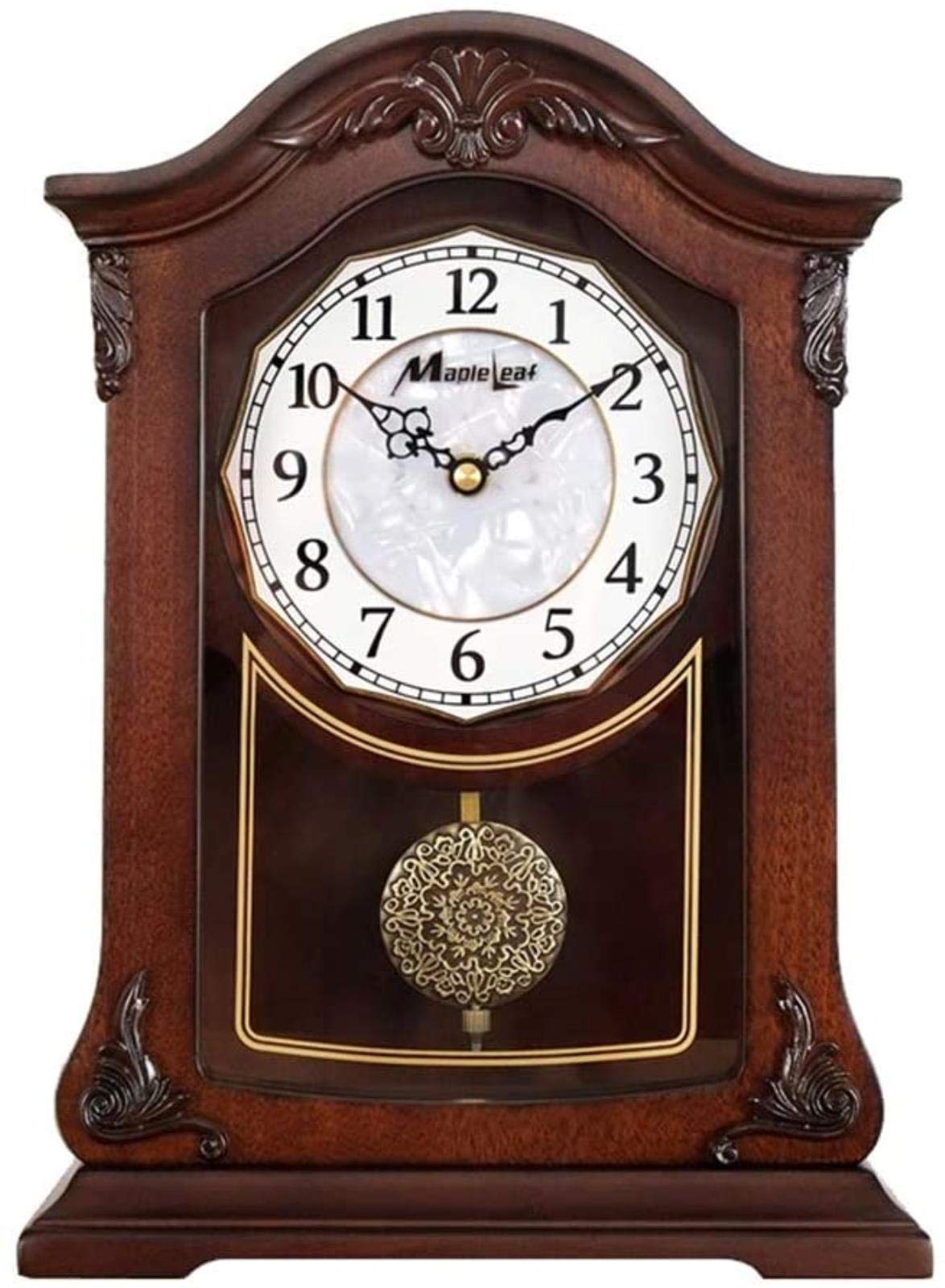 XJZKA Retro Silent Pendulum Clock，home Decorative Clock，Battery ODesk Clock For Fireplace Mantel, Office, Shelf desktop-clock