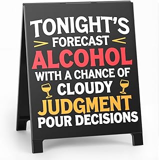 Bar Sign Tonight's Forecast Alcohol Funny Coffee Bar Accessories Desk Decoration Gifts for Colleagues Couples Friends Alcohol Lovers Bars Decor Pubs Decorations for Home Kitchen Shelf Table