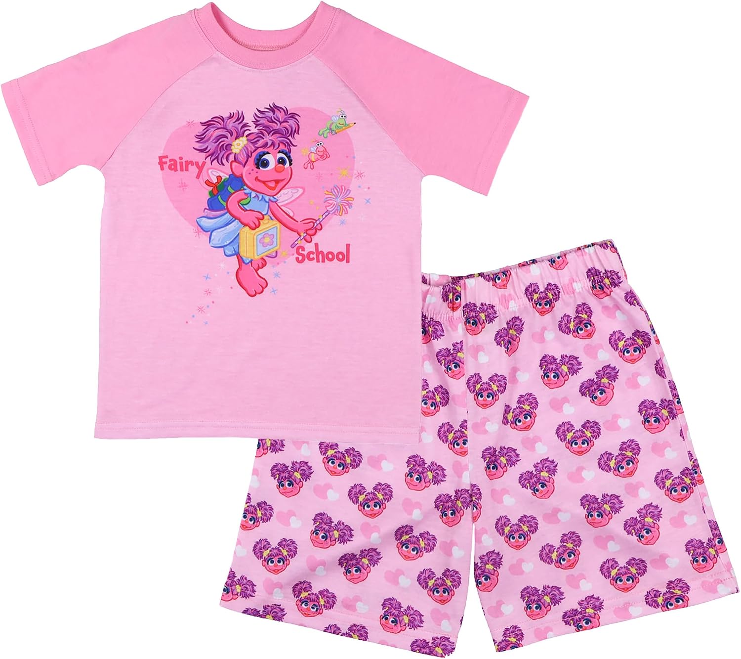 Sesame Street Pajamas Toddler Girls' Abby Cadabby Fairy School Short PJ Sleep Set