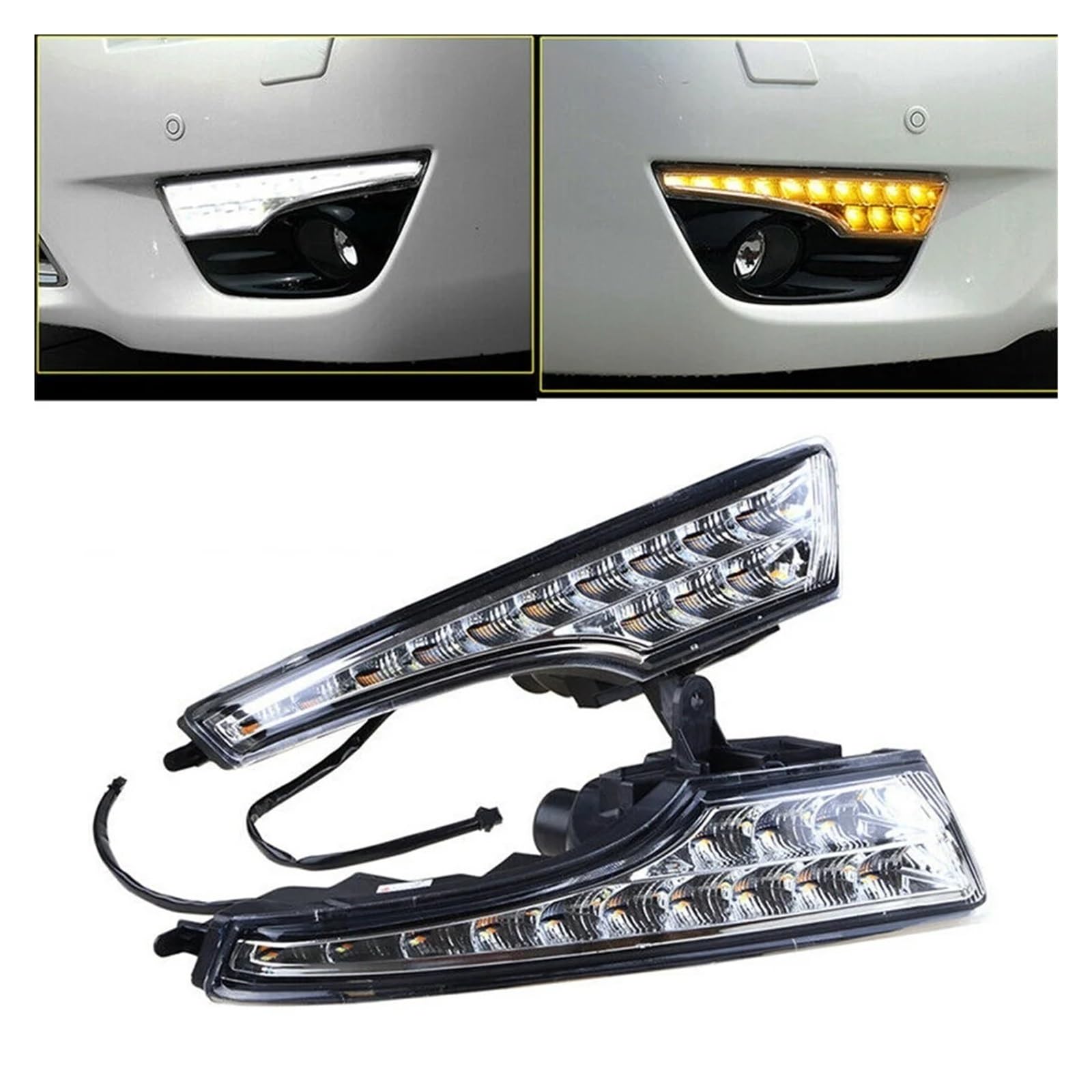 MEIZIYU Car LED DRL Amber White Daytime Running Lights Fit For Nissan Altima 2014-2015 With Turn Signal Lamp światła do jazdy dziennej do samochodów