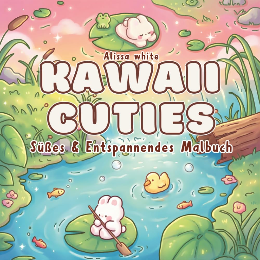 Kawaii Cuties – Süßes & Entspannendes Malbuch: Ausmalbuch für Erwachsene, Teenager und Kinder mit niedlichen Kawaii Motiven – einfache Ausmalbilder ... Stressabbau, Entspannung und kreativen Spaß