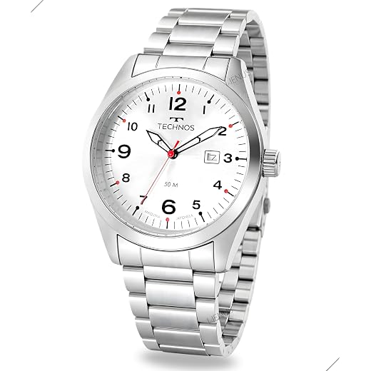 Relógio Masculino Analógico Quartz De Pulso Esportivo Casual Dourado Em Aço Inoxidável Mostrador Branco Com Calendário A Prova D'água Em 50 Metros Original Relógio Masculino Analógico Quartz Esportivo Casual Prateado Em Aço Inoxidável Performance Militar Mostrador Branco Com Calendário A Prova D'água Em 50 Metros Original