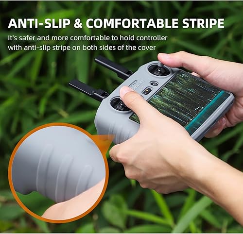 Miniatura 4 de Funda protectora de silicona con parasol para mando a distancia DJI RC 2, compatible con DJI Mini 4 ProAir 3 Drone Accesorios (negro sin sol)