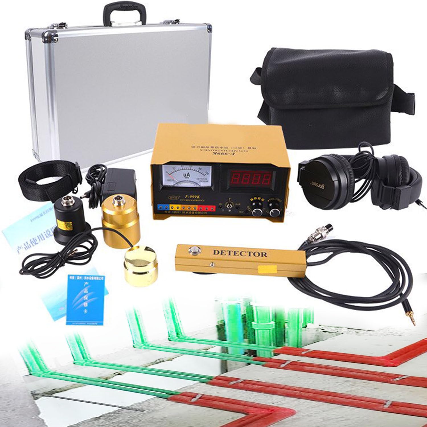 Xuefulxion Multicolor Ultrasonic Underground Leak Detector Adjustable Frequency