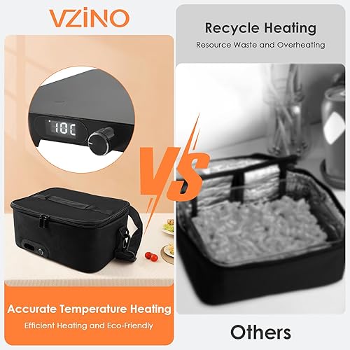 Miniatura 6 de Horno portátil, calentador de alimentos de temperatura ajustable, lonchera eléctrica con enchufe de pared, mini caja térmica personal para cocinar y