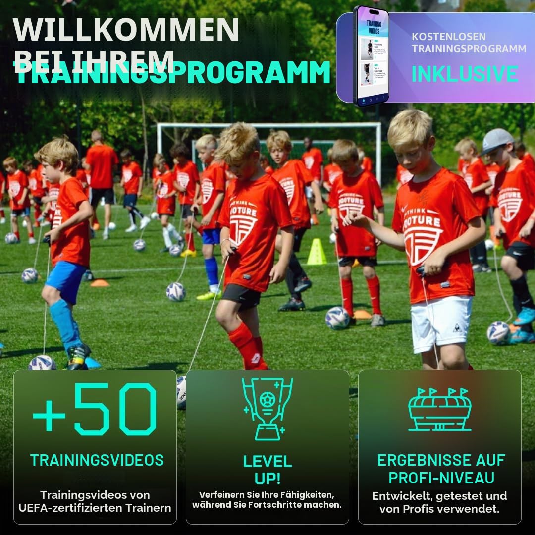 SenseBall Übungsfußball mit App - App-Gestütztes Training - Fußball Trainingszubehör & App mit 50 Übungen für Ballkontrolle & Reaktionstraining Fußball
