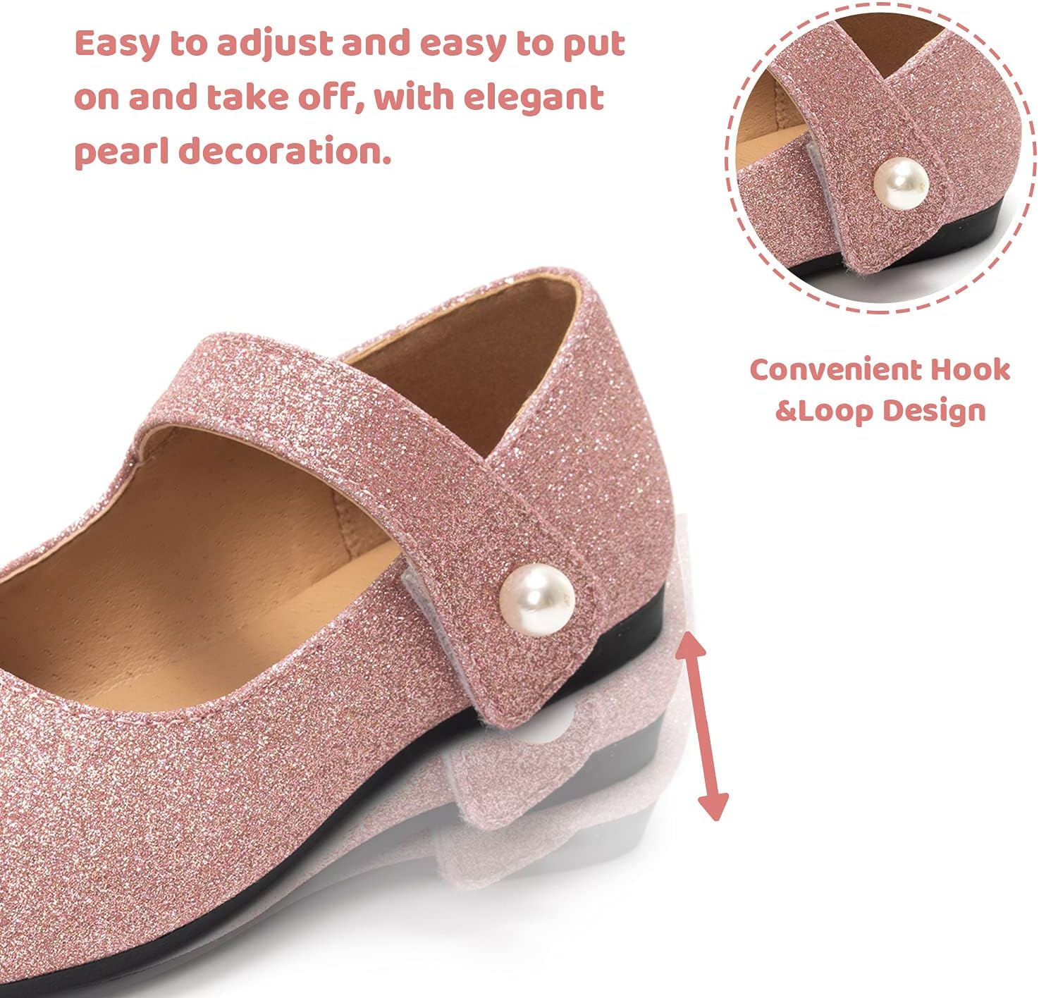 FUNKYMONKEY Toddler/Little Girl Mary Jane Dress Shoes Casual Slip on Ballet Flat - Image 5