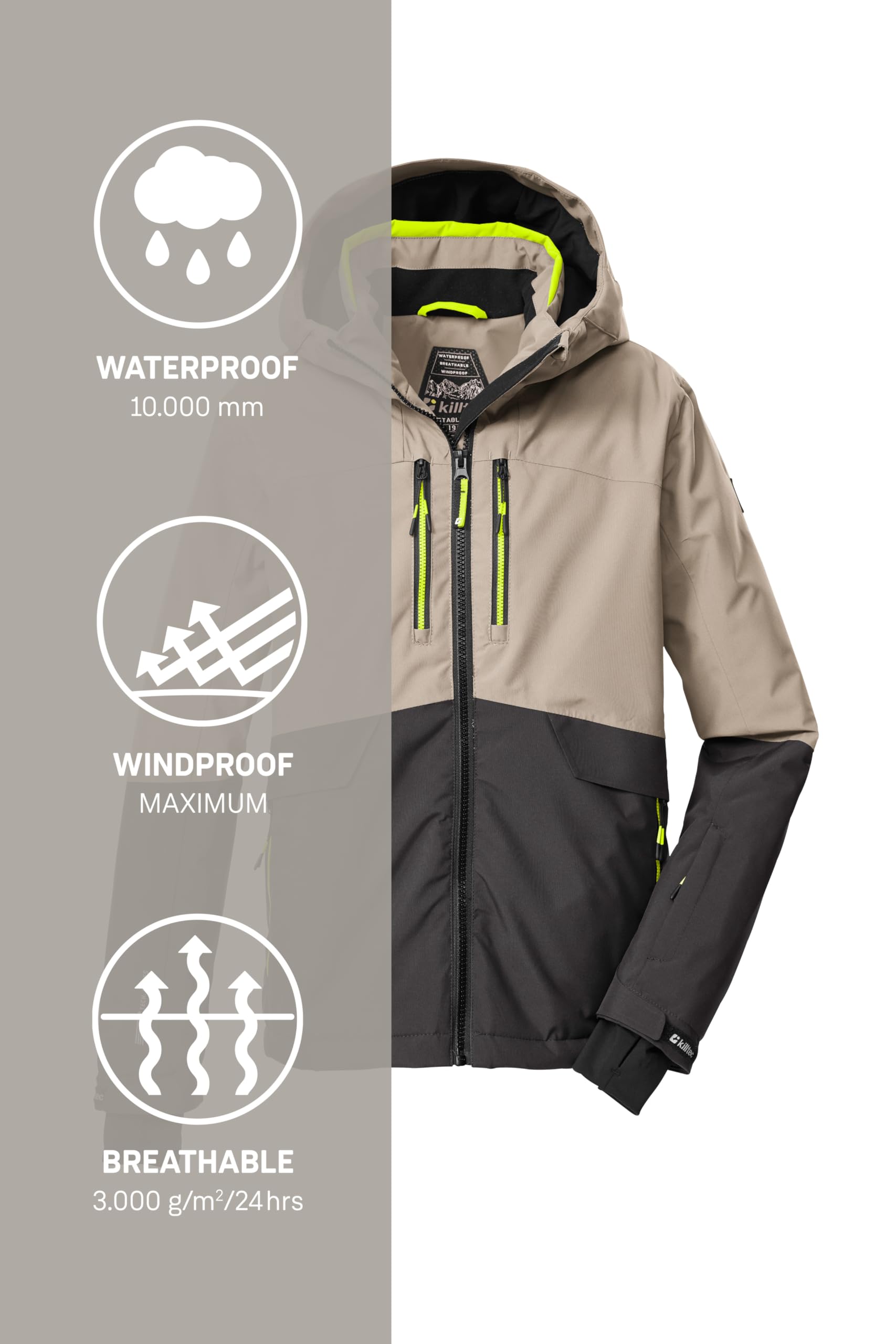 Killtec Ksw 201 Bys Ski Jckt Veste de ski/fonctionnelle avec capuche et jupe pare-neige Garçon