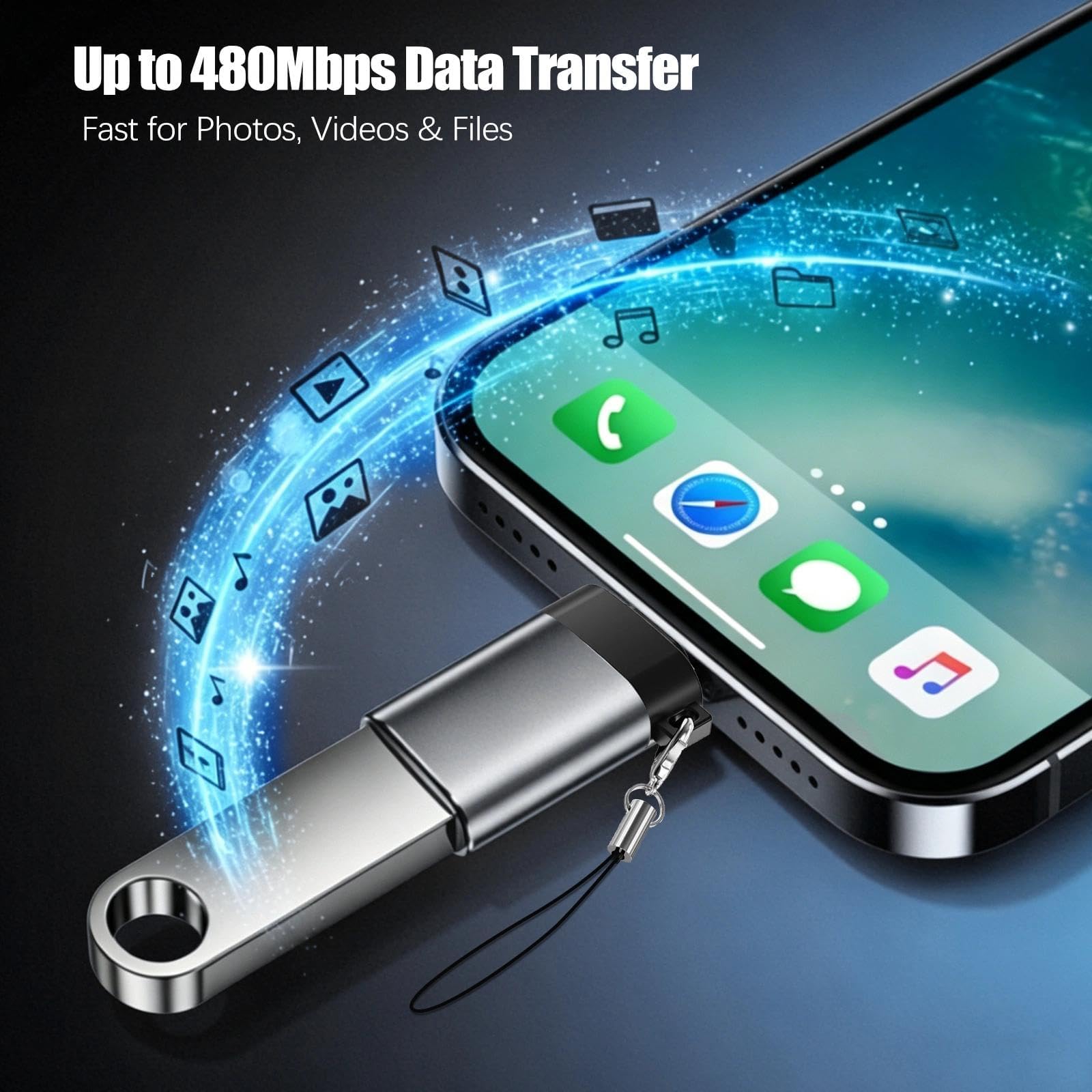 Adattatore USB a Lightning,2pcs USB Femmina Jack Cavi per Apple Maschio Spinotto Convertitore USB Cavo Presa Accessori 3.0 OTG Camera Adapter Supporta Hub, Mouse, Tastiera, Lettore di Schede