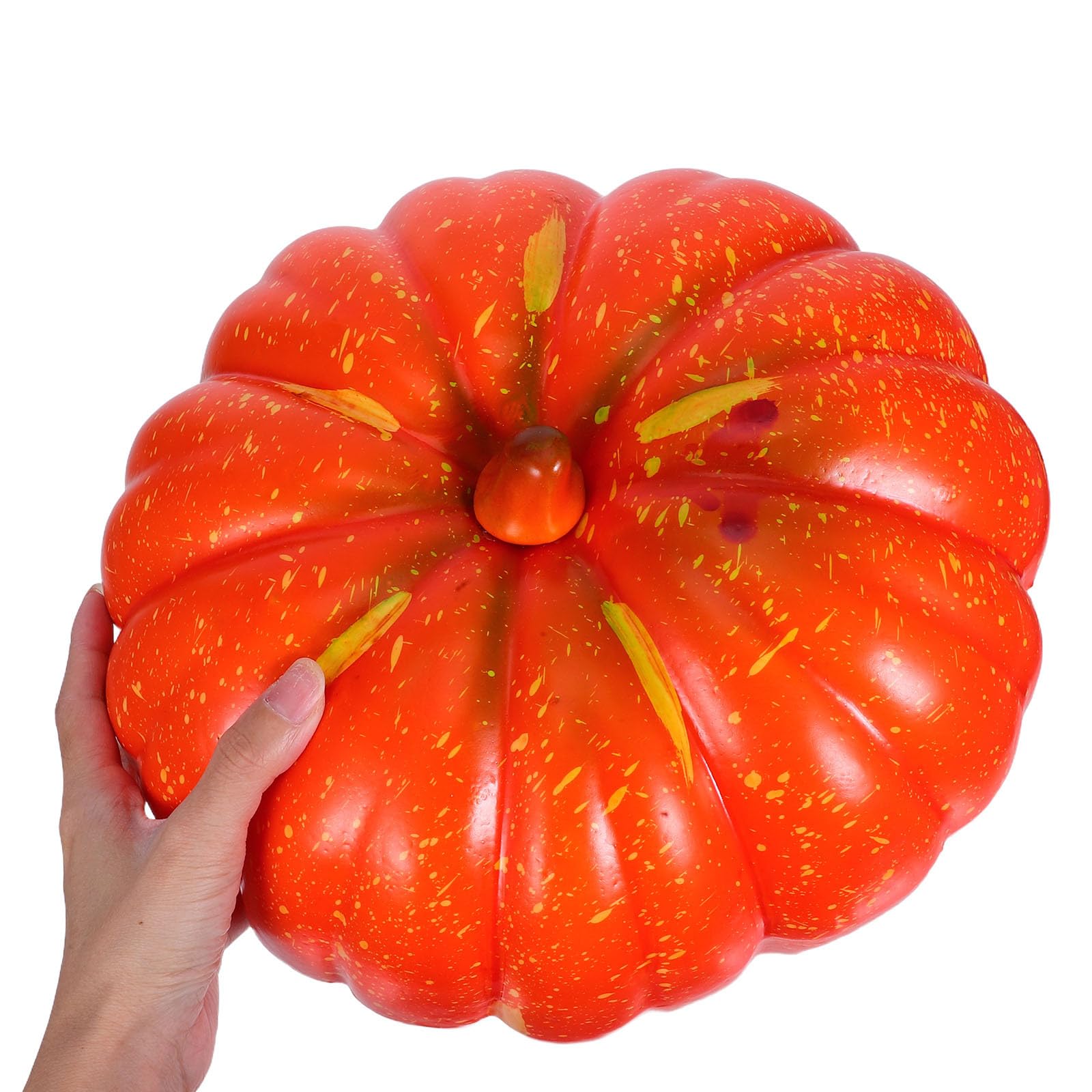 BESTonZON Schaum Kürbisse für Außenbereich Dekokürbisse Orange Herbstdeko Tischornamente Erntedekorationen Künstlich Kürbisfiguren für Kamin Sims Küche