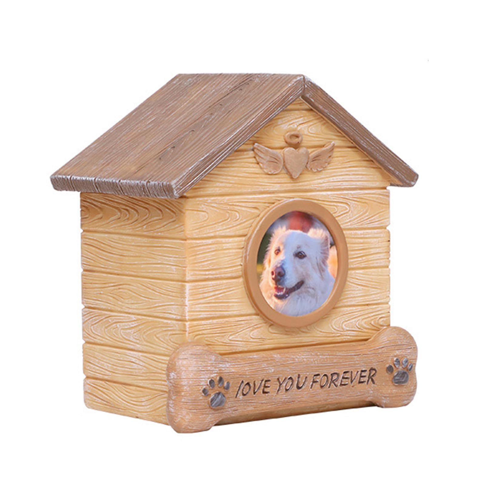 NEWFT Cats Ashes Box Pet Funeral Cremation Box with Memory Words Resin Cats Urns Box Keepsakes Cinerary Casket Funeral Cremati