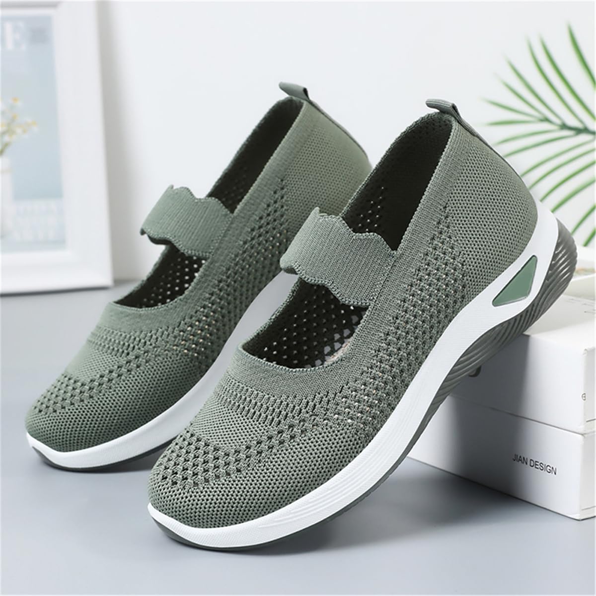 Zapatos Slip-On de Verano para Mujer - Loafers Ligeros y Transpirables, Antideslizantes & Acolchados,Zapatos Casuales de Punta Redonda para el Día a Día, Azul/Rosa/Negro/Khaki/Morado,Talla 36-42
