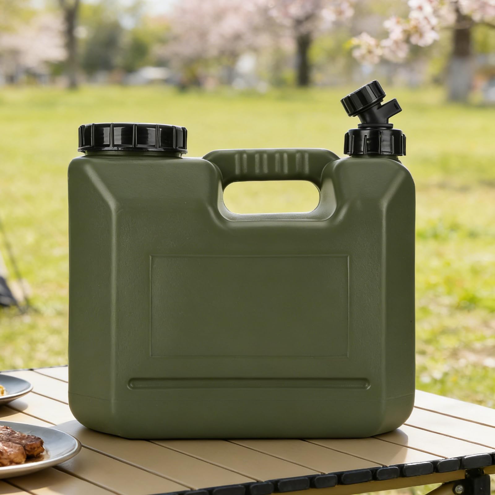 Contenitore D'acqua con Rubinetto, Tanica Portatile per Campeggio e Emergenza con Apertura Larga, Ideale per Auto, Attività All'aperto, Escursioni, Viaggi, Picnic e Emergenze in Caso di Uragani