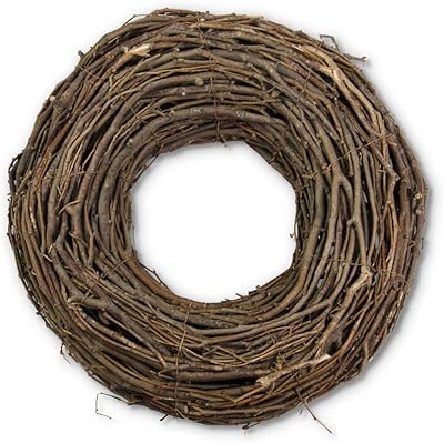 K&K Interiors 54028A-2 16 Inch Natural Rattan Twisted Wreath, Brown