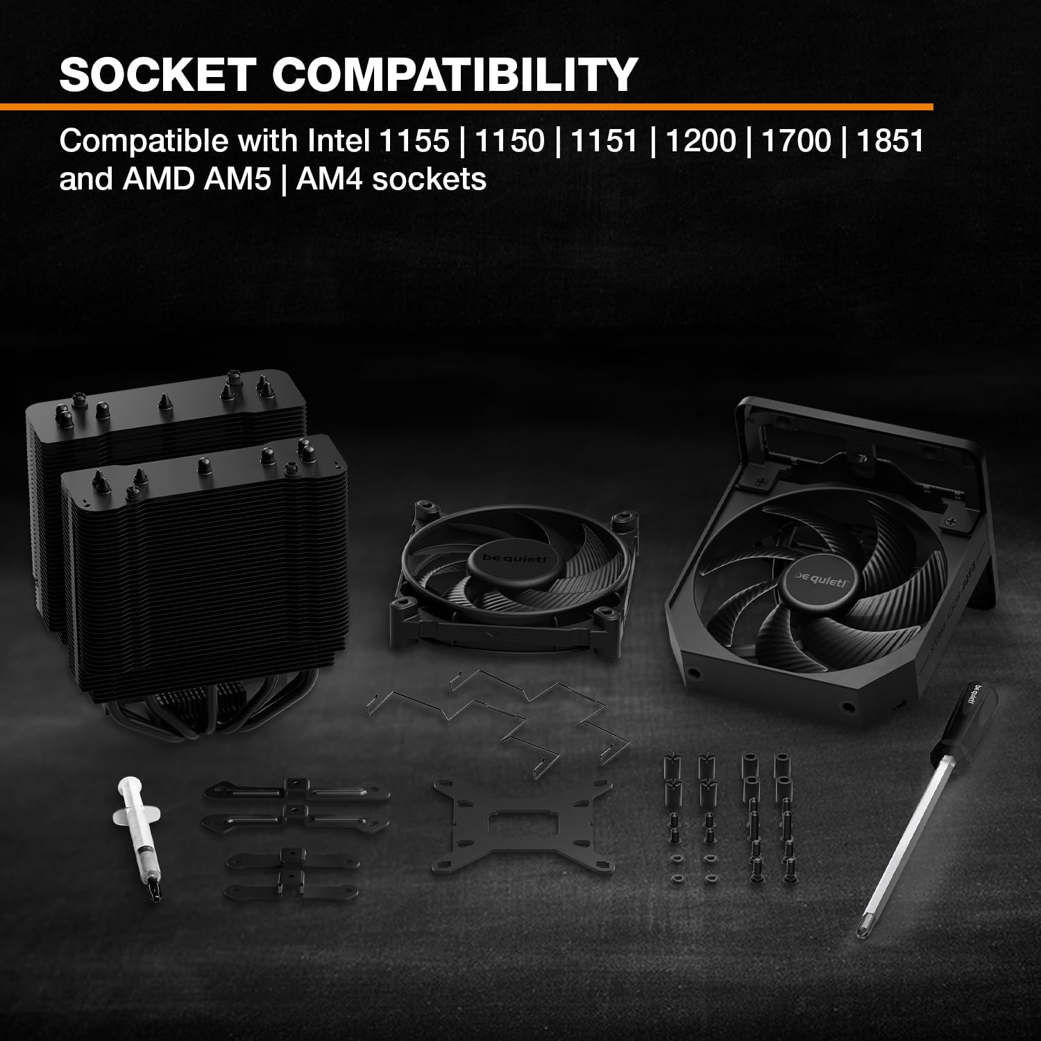 be quiet! Dark Rock Pro 5 dissipatore, airflow elevatissimo, 7 heatpipe in rame ad alte prestazioni, ventole PWM Silent Wings 120mm e Silent Wings 135mm, quasi inudibile, selettore velocità